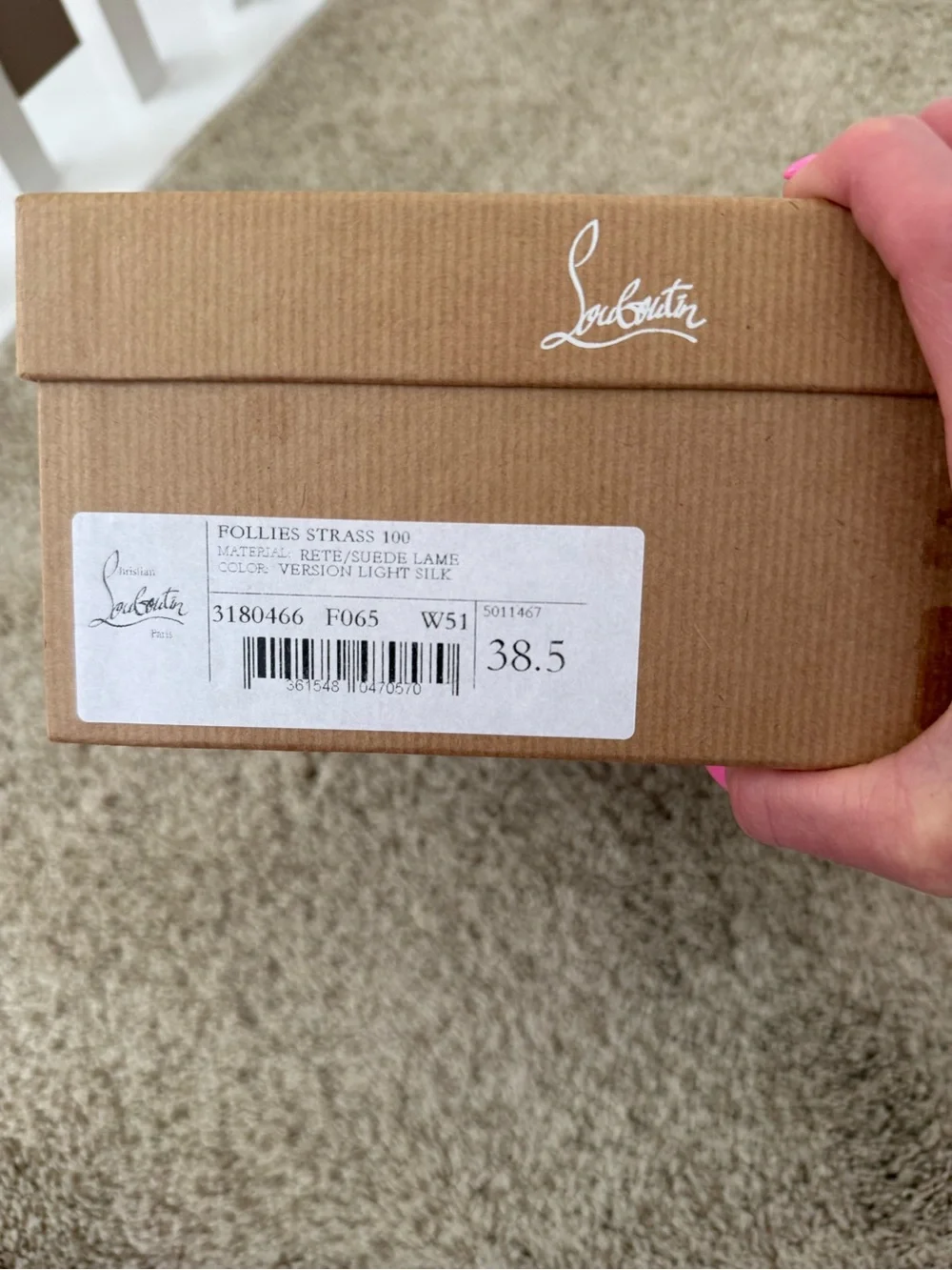 NIB Christian Louboutin Follies Strass 100 mm Crystal Pumps Size 38.5